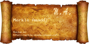 Merkle Amadé névjegykártya